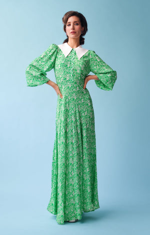 Green maxi collar dress *PRE-ORDER* - Coco Fennell