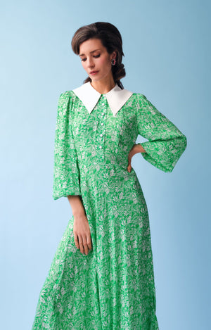 Green maxi collar dress *PRE-ORDER* - Coco Fennell
