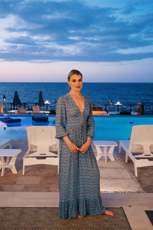 Blue Lace Front Dress - Coco Fennell