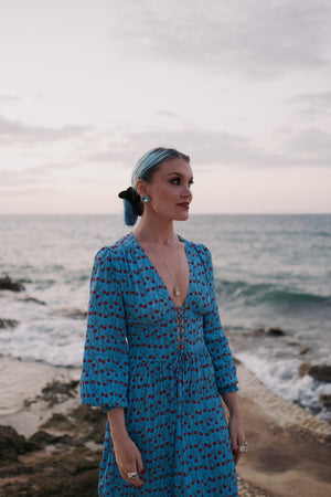 Blue Lace Front Dress - Coco Fennell