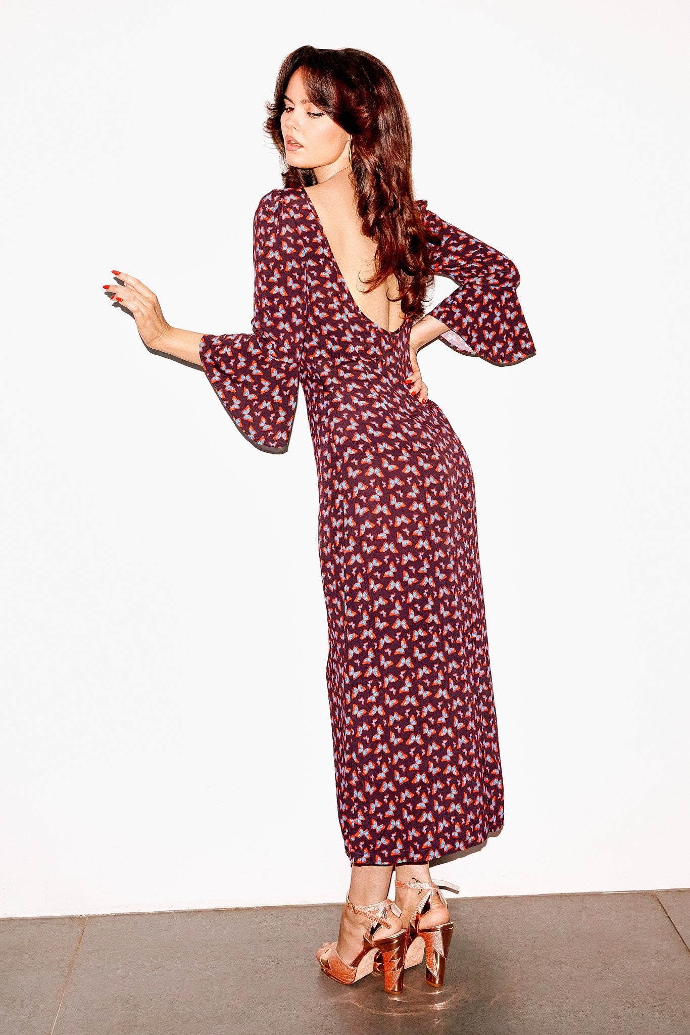 Butterfly backless dress