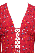 Ditsy lace up mini dress *PRE - ORDER* - Coco Fennell