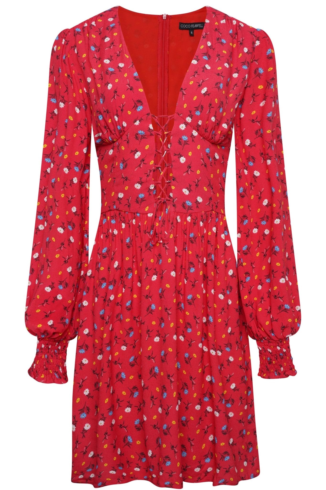 Ditsy lace up mini dress *PRE - ORDER* - Coco Fennell