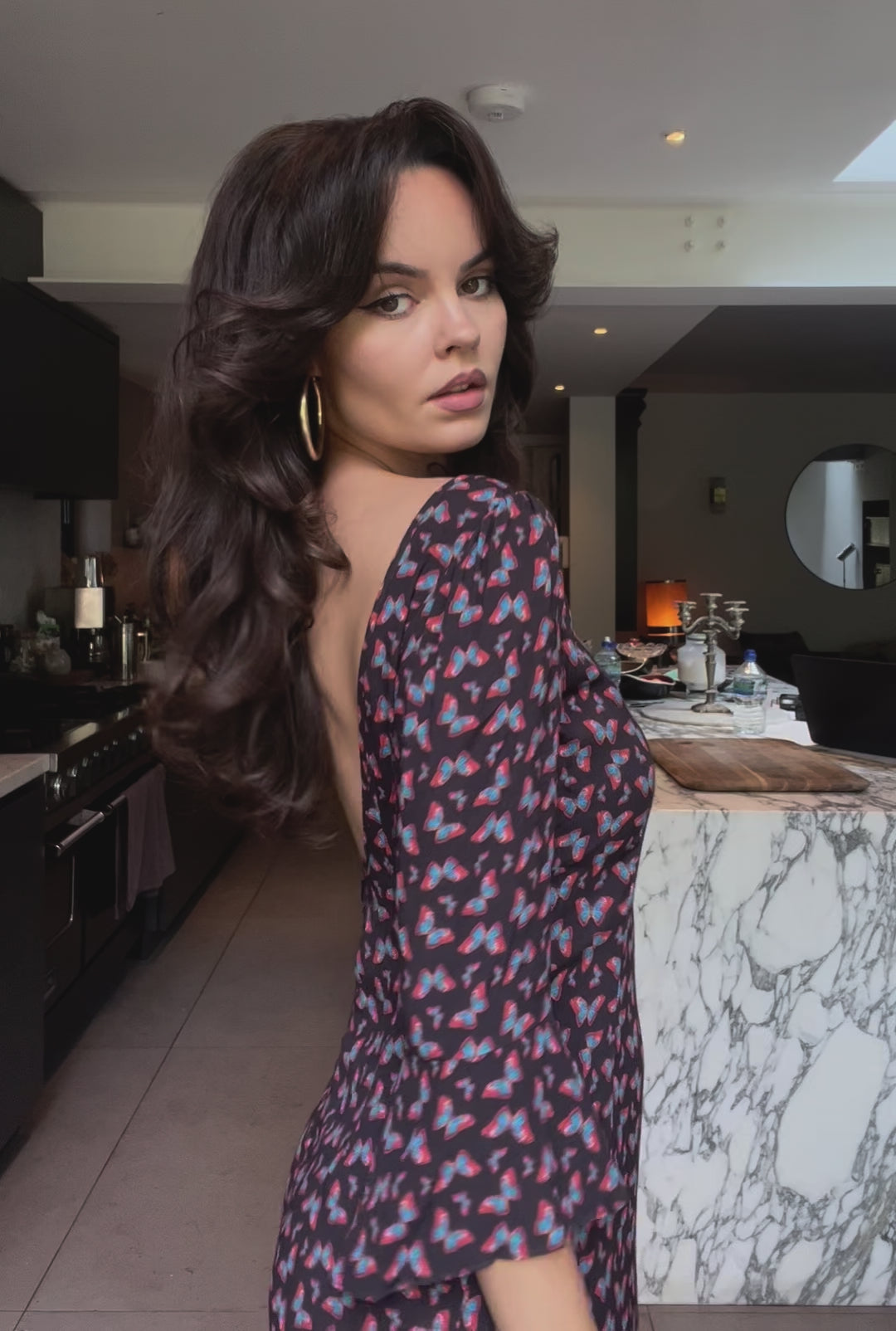 Butterfly backless dress