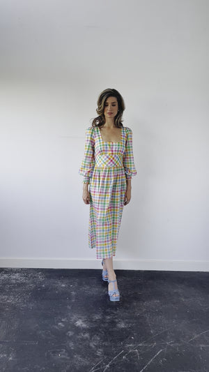 Coco Fennell Gingham Print Cotton Georgette Dolly Dress