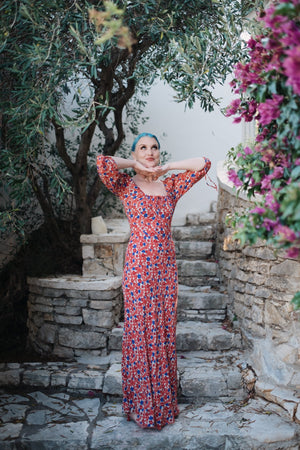 Red Floral Loren Dress - Coco Fennell