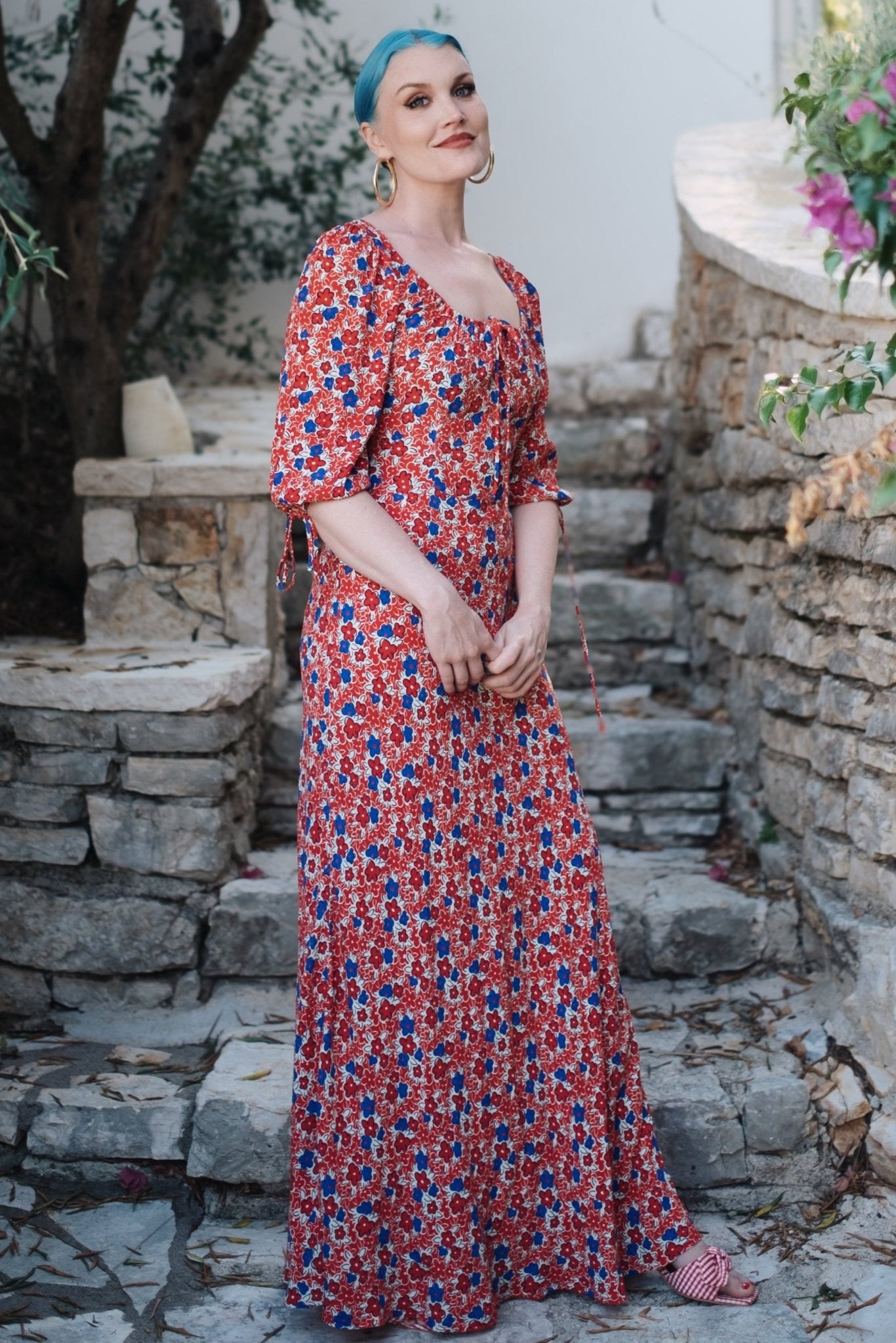 Red Floral Loren Dress - Coco Fennell