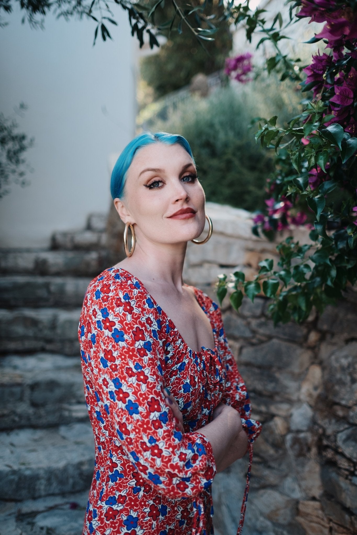 Loren Red Floral Maxi Dress | 100% Viscose Crepe