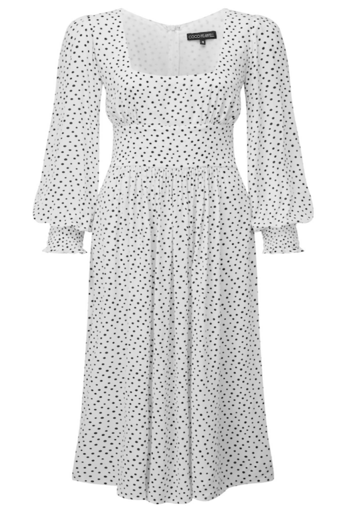 White polkadot Dolly Dress - Coco Fennell