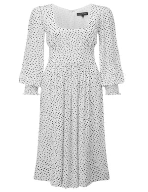 White polkadot Dolly Dress - Coco Fennell