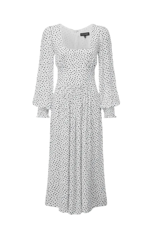 White polkadot Dolly Dress - Coco Fennell