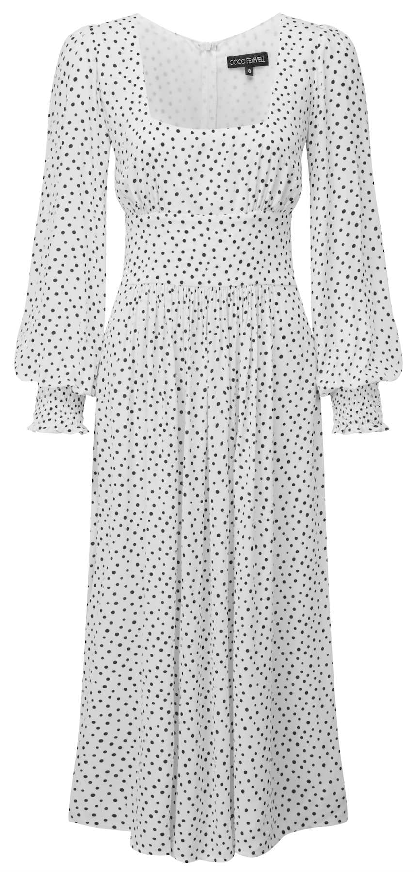 White polkadot Dolly Dress - Coco Fennell