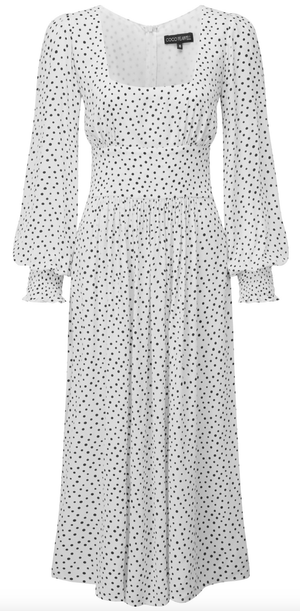 White polkadot Dolly Dress - Coco Fennell