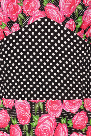 Black polkadot and rose keyhole maxi dress *PRE-ORDER* - Coco Fennell