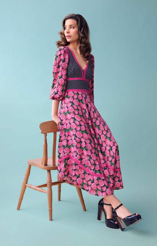 Black rose dirndl dress *PRE-ORDER* - Coco Fennell