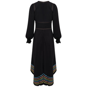 Coco Fennell Rickrack Viscose Crepe Dirndl Dress, Black - Coco Fennell