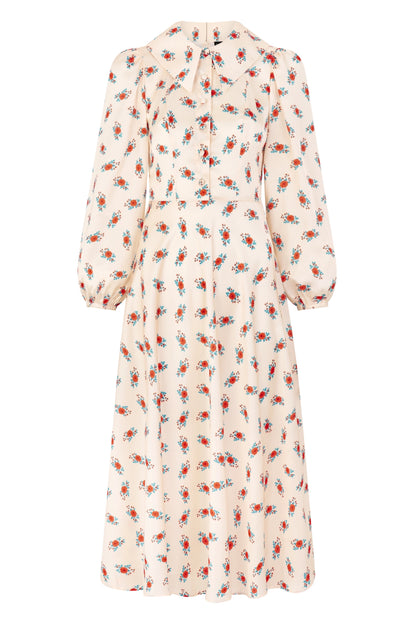 Rose Print Collar Dress