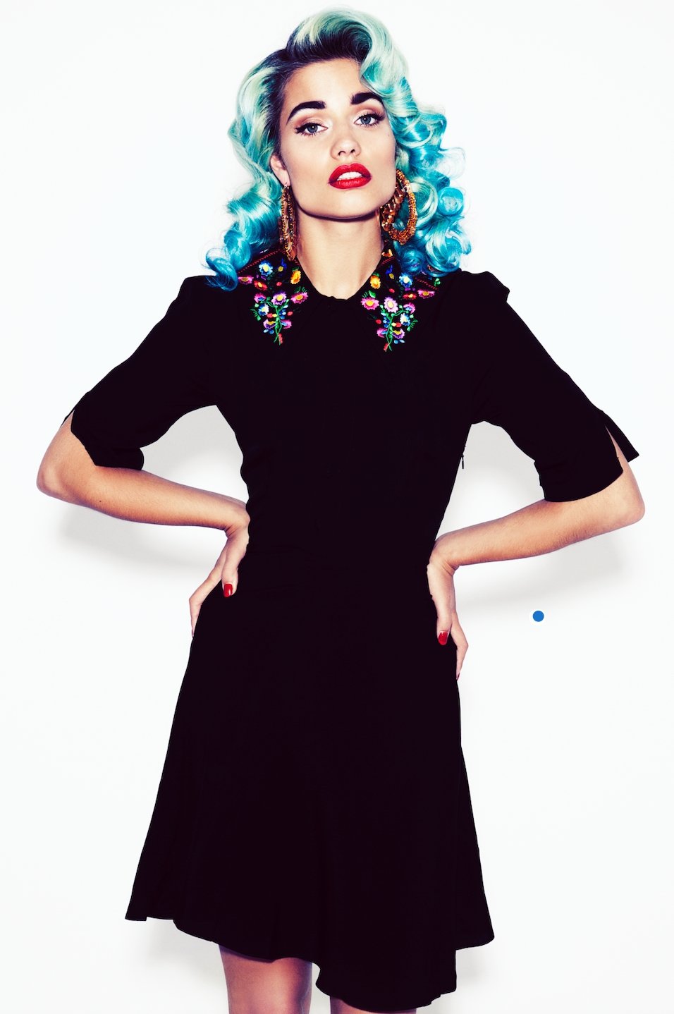 Coco Fennell Mexico Flower Viscose Crepe Mini Dress, Black