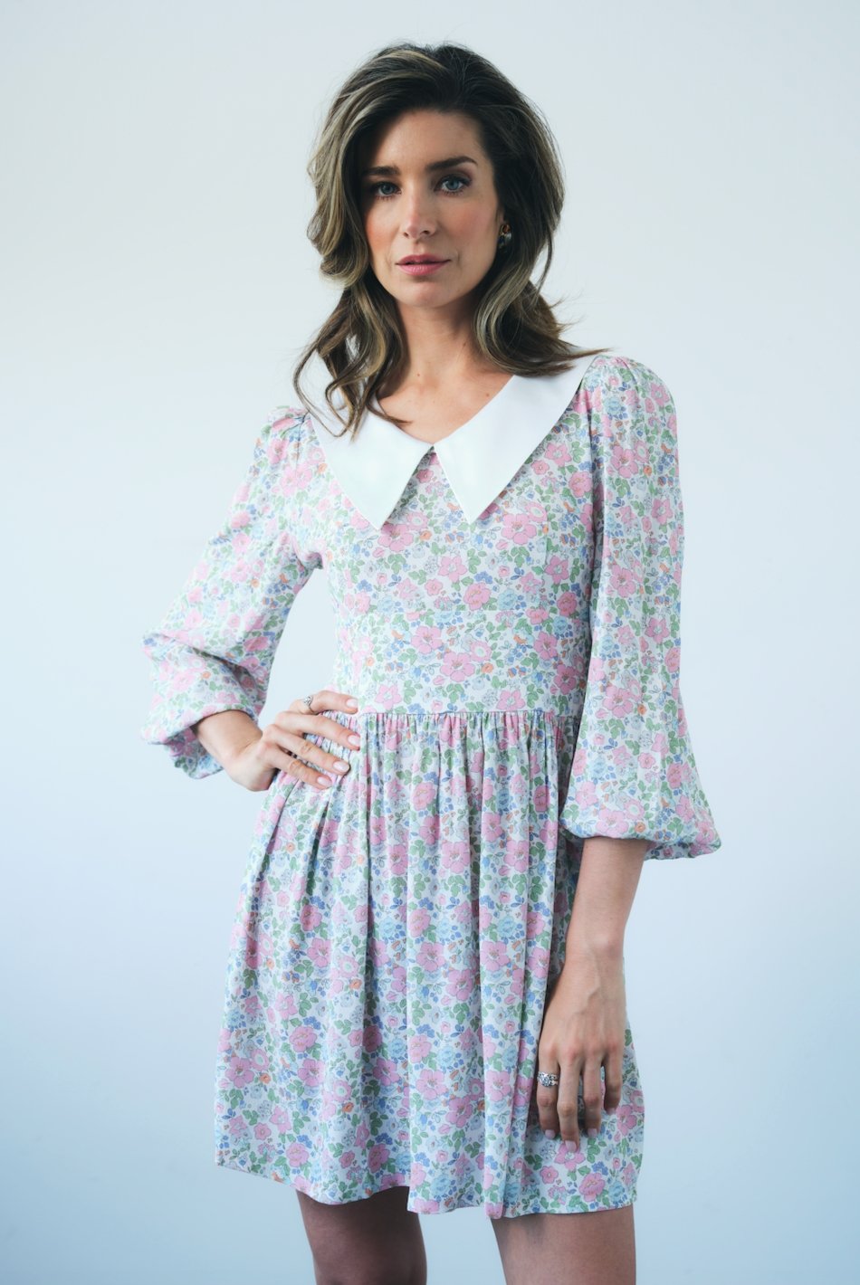 Pink ditsy mini dress - Coco Fennell