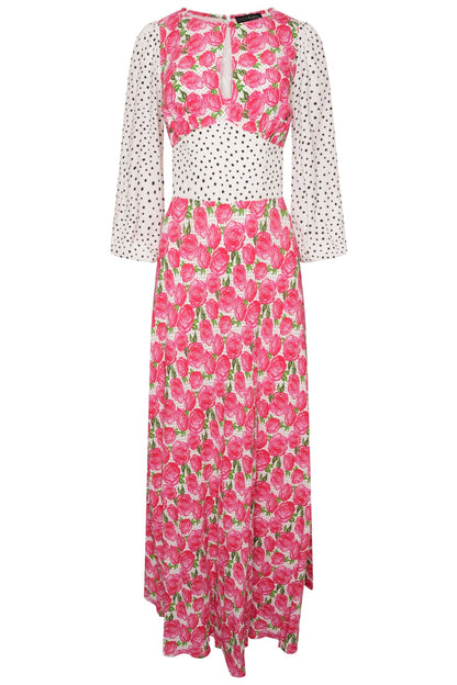 Polkadot rose maxi keyhole dress *PRE-ORDER* - Coco Fennell