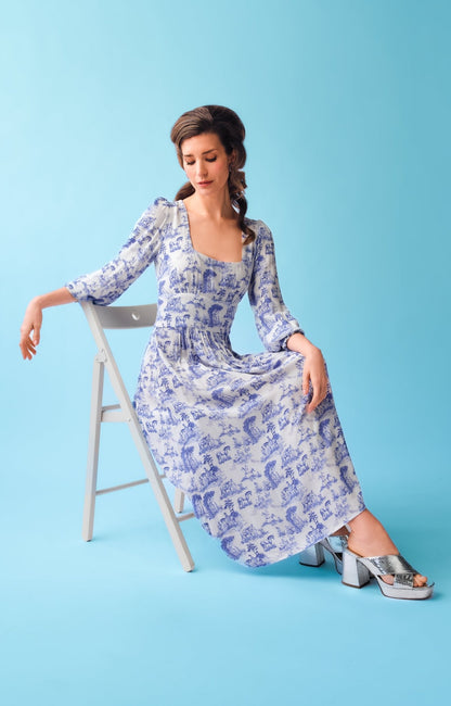 Toile de jouy dolly dress *PRE-ORDER* - Coco Fennell